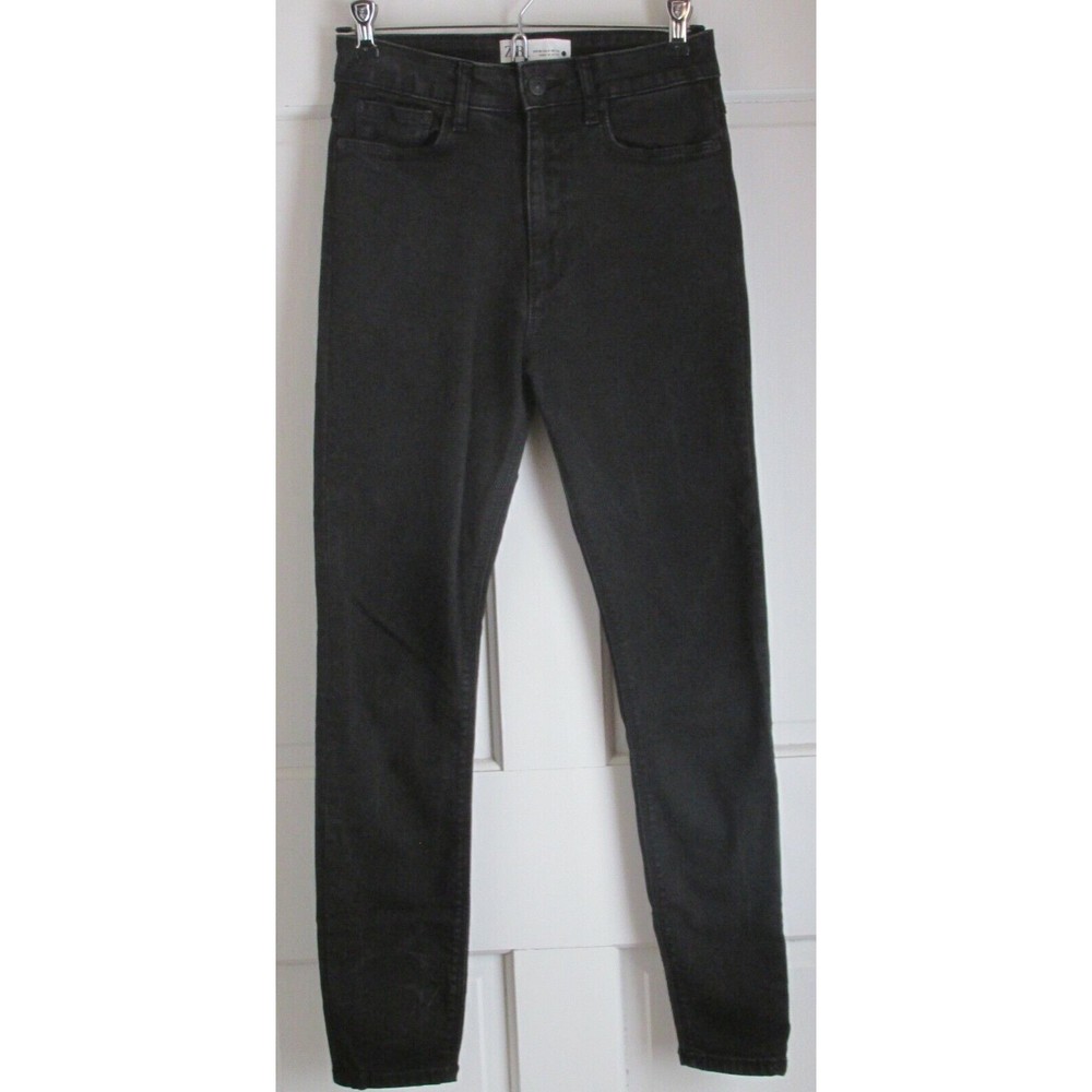 Zara Juniors High Rise Ankle Black Denim Jeans Size 4